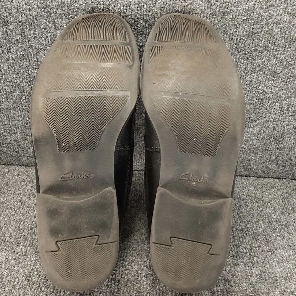 Mens Clarks Collection Size 9.5 Ultimate Comfort Black Leather Slip On Loafers